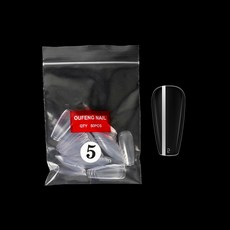 연장네일 숏코핀팁 50개세트 인조손톱 젤 투명 아몬드팁 셀프네일아트, 1개, 연장네일 숏코핀팁 50개세트 (5호)