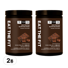 잇더핏 단백질 쉐이크 대용량(더블초코맛), 2개, 520g