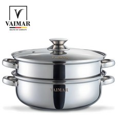 바이마르 엔틱 스테인레스 2단 인덕션 찜솥, 28cm, 1개