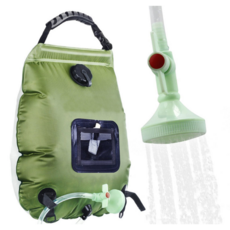 야외 태양흡열 접이식 20L 샤워팩 셀프 드라이빙 간편 PVC 물 저장팩 캠핑 샤워팩, 1개