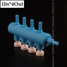 산소 탄성 공기 분배기 펌프 호스 파이프 4 밸브 2 튜브 라인 폭기 8 8mm 스플리터 제어 흐름 수족관, 1 In 4 Out, 03 1 In 4 Out