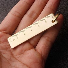 無品牌 純黃銅迷你尺子 6cm 金屬直尺 復古鑰匙牌掛件, 1個