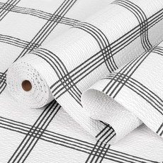 주방 캐비닛용 서랍 및 선반 라이너 비접착식 캐비닛 라이너 미끄럼 방지 서랍 라이너 방수 찬장 라이너 청소하기 쉬운 주방 선반 라이너 옷장/선반/테이블 보호, Gray Quatrefoil