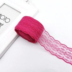 레이스천 밑단 원단 부자재 리본끈 4.5cm 10M, 1개, 2#딥로즈