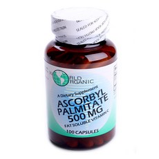 WORLD ORGANIC 抗壞血酸棕櫚酸酯 500 mg無糖膠囊, 1個, 100 件