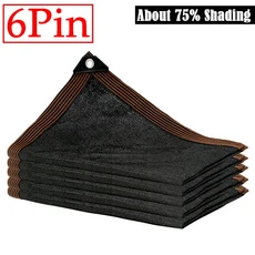 여름 커버 자외선 야외 태양 음영 대피소 온실 정원 캐노피 농업 12Pin 방지 천막 전망대, 6Pin Net