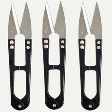 클래식 쪽가위 재봉용 실가위 쪽집게, 3개, 블랙