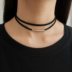 목걸이 더블 여자 가죽 초커 초커목걸이 초크