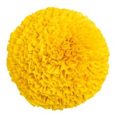 手工立體花朵圓形裝飾抱枕，輕奢ins風格沙發靠墊, 亮黃色圓形抱枕套,45*45厘米