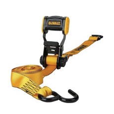 DEWALT 디월트 DXBC18001-12PK 블랙/옐로우 3.2cm x 3.1m(1.25인치 12피트) 래칫 타이 다운 스트랩 - 경량 카고 운반 (816.5kg(1800파운, 싱글