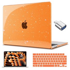 CISSOOK 맥북 에어 13.6인치 케이스 글리터 2022 2023 2024 2025 출시 A2681 A3113 A3240 모델 맥북 에어 13.6 M2 M3 M4용 키보드, Air13.6"-글리터 오렌지