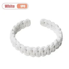 마크라메 커튼 타이백 손으로 짠 면 로프 백타이 스트랩 다용도 타이백 커튼 블라인드 및 홈 데코용, 01 White-1PC