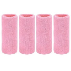YELARXI 손목 밴드 스웨트밴드 스웨트 스포츠용 15.2 x 7.6cm(6 3인치) 및 4팩 핑크 핏 (테니스/농구/축구/달리기/운동/남성 여성용)