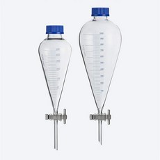 EBH-3000 유리 3000ml3L GL45 나사입 원추형 분리 깔때기 PTFE 스톱코크 포함, 250ml