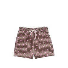 MC2세인트바스 옥토퍼스 프린트 스트라이프 스윔 쇼츠, 브라운계열+화이트계열