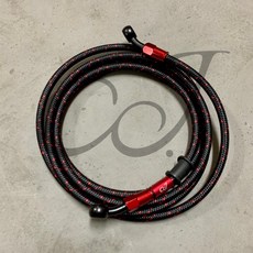 CJ M10 頭不可拆 刹車油管 CNC編織油管 M10規格, 1個, 紅 Red 95cm