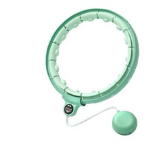 프리미엄 스마트 훌라후프 좁은 공간 운동 무소음 다이어트 기구 실내 복부 복근 횟수 카운팅 허리 뱃살 지압 떨어지지 않는 훌라우프 후라후프, R99699E(그린M, 1개