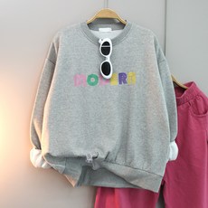 달콩 여성 빅사이즈 루즈핏 컬러모던레터링오버핏맨투맨(기모)