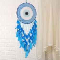 드림캐처 소품 장식 인디언 마크라메 드림캐쳐 인테리어 벽장식, 블루 블루몽 40*120cm