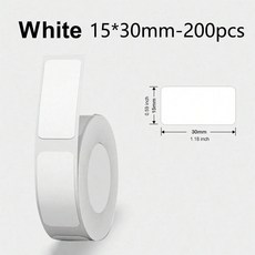 P15 화이트 LIFE 2025 용지 Q30 열전 접착 라벨 자체 미니 스티커 프린터 P12 휴대용, 15x30mm White