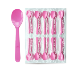 생활을그리다 12cm 개별포장 핑크 미니스푼, 100개입, 1개