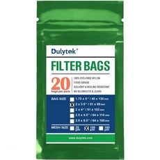 Dulytek 프리미엄 나일론 20개 로진 필터 백 160 마이크론 2 x 3 이중 스티칭 제로 블로우아웃 미국산, 100 Microns, 1개
