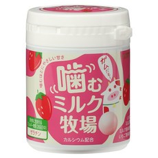 LOTTE 樂天 嚼嚼牛奶牧場口香糖 草莓牛奶口味, 131g, 1罐