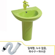 흰색 긴다리 세면기 ZL1051 부속포함 욕실 세면대 내구성 실용 다용도 활용, 어린이 그린 단일 기둥 하수구