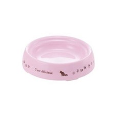 日本 Richell 特殊食用貓碗 食物不外撒碗型 底腳止滑橡膠不傷地板 餐碗, 1個, 【SS號】,粉色法國風, 【SS號】,粉色法國風
