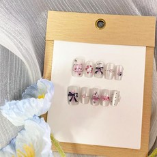네일 팁 30개입 짧은 네일 칩 봄 여름 귀여워 심플 멋진 인조 손톱 성인식 입학식 졸업식 결혼식 툴킷이 포함되어 있습니다 (XS·S·M). JPD126