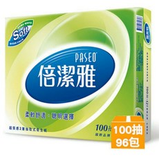 PASEO 倍潔雅 超質感抽取式衛生紙 100抽, 1個, 100抽x80包一箱