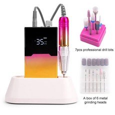 초박형 바디 네일 드릴 머신 휴대용 전기 파일 매니큐어 그라데이션 컬러, Gold set+미국