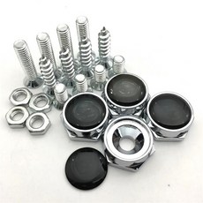 캐딜락 차량용 번호판 볼트 나사 세트 아연합금 녹방지 번호판 고정 나사 키트 호환, 캐딜락 블랙라벨2 (블랙나사4개)