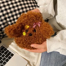 可愛小狗熱水袋注水式暖手袋，可拆洗毛絨暖水袋，暖被窩熱敷暖肚子暖腳女，台灣發貨, 1個, 棕色