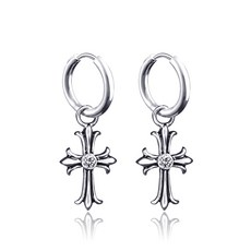 十字架圓環耳環，簡約時尚輕巧舒適，展現個人品味