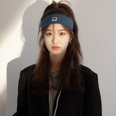 字母刺繡彈力髮帶夏季秋冬戶外男女薄款髮帶跑步吸汗運動頭帶寬邊, 卡其色,M（56-58cm）, 1個