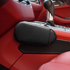 차량용 무릎보호쿠션 메모리폼 가죽 팔꿈치쿠션용품 59857PC 1(EA), A90-무릎쿠션-블랙