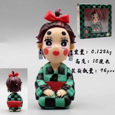 臺灣出貨 鬼滅之刃 遊郭花街篇cos女裝和服換頭炭治郎我妻善逸手辦模型, 1個, 坐姿花街炭子