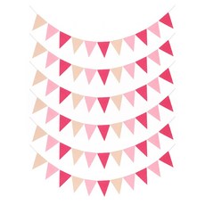 디어플레이스 캠핑 파티 펠트 삼각 깃발 가랜드 골프카트, 1세트, 4 핑크 6개