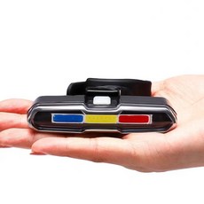 自行車三色燈超亮激光尾燈，多模式警示燈，適用公路車及腳踏車, 1個, X戰警自行車燈