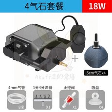 110V美規增氧泵 大氣量靜音魚池氧氣泵 養魚打氧機 制氧機 湧浪泵, 1個, 110V氣量可調AP-30A+4氣石套餐