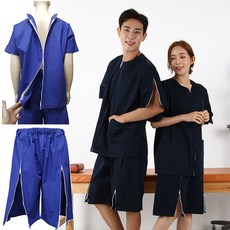 신화가운 병원 납품 국내제작 기능성트임환자복 지퍼형 벨크로형 환부개방환자복