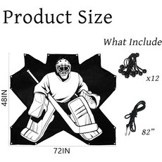 HIGOOD Hockey Net Targets 182.9 x 121.9cm(72 48인치) 내구성 있는 7홀 PVC 휴대용 디자인 - 슈팅 정확도 향상 실제 경기 시뮬레이션, HIGOOD Hockey Net Targets 182.