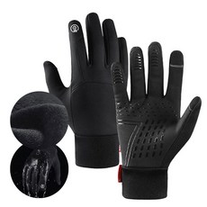 REMOUNT拉絨登山手套防水冬季騎行, 黑色, 1雙