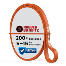 Rubberbanditz 풀업 보조 저항 밴드 | 파워리프팅 이동성 및 스트레칭을 위한 튼튼한 루프 운동 운동용 여행 친화적인 1팩 (오렌지), Rubberbanditz 풀업 보조 저항 밴드 | 파워