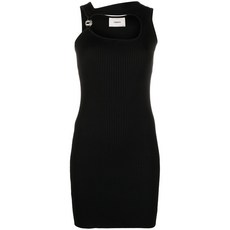 코페르니 로고 장식 골지 미니 드레스