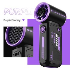 소형 야외 공기 USB 휴대용 2025 새로운 디지털 충전 디스플레이 미니 팬 고속 전동 대포, rple, 1개