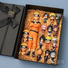 루피 나루토 원피스 조로 애니메이션 액션 피규어 23종 세트 키링 굿즈 남자친구 선물, 나루토 미니12종+휴대용레트로게임기+선물상자