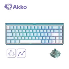 Akko 악코 Ray68 HE 마그네틱 8K 게이밍 유무선 68키 기계식 자석축 게임용 키보드 체리 프로파일 염료승화 키캡 듀얼 라이트 박스 500Hz 재생률 ARGB, AstroAim 자석축 (무선), Misty Blue & White