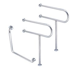【海夫健康生活館】裕華 不鏽鋼系列 亮面 浴廁組 P型X2 V型扶手 40x40cm(T-110 T-054)